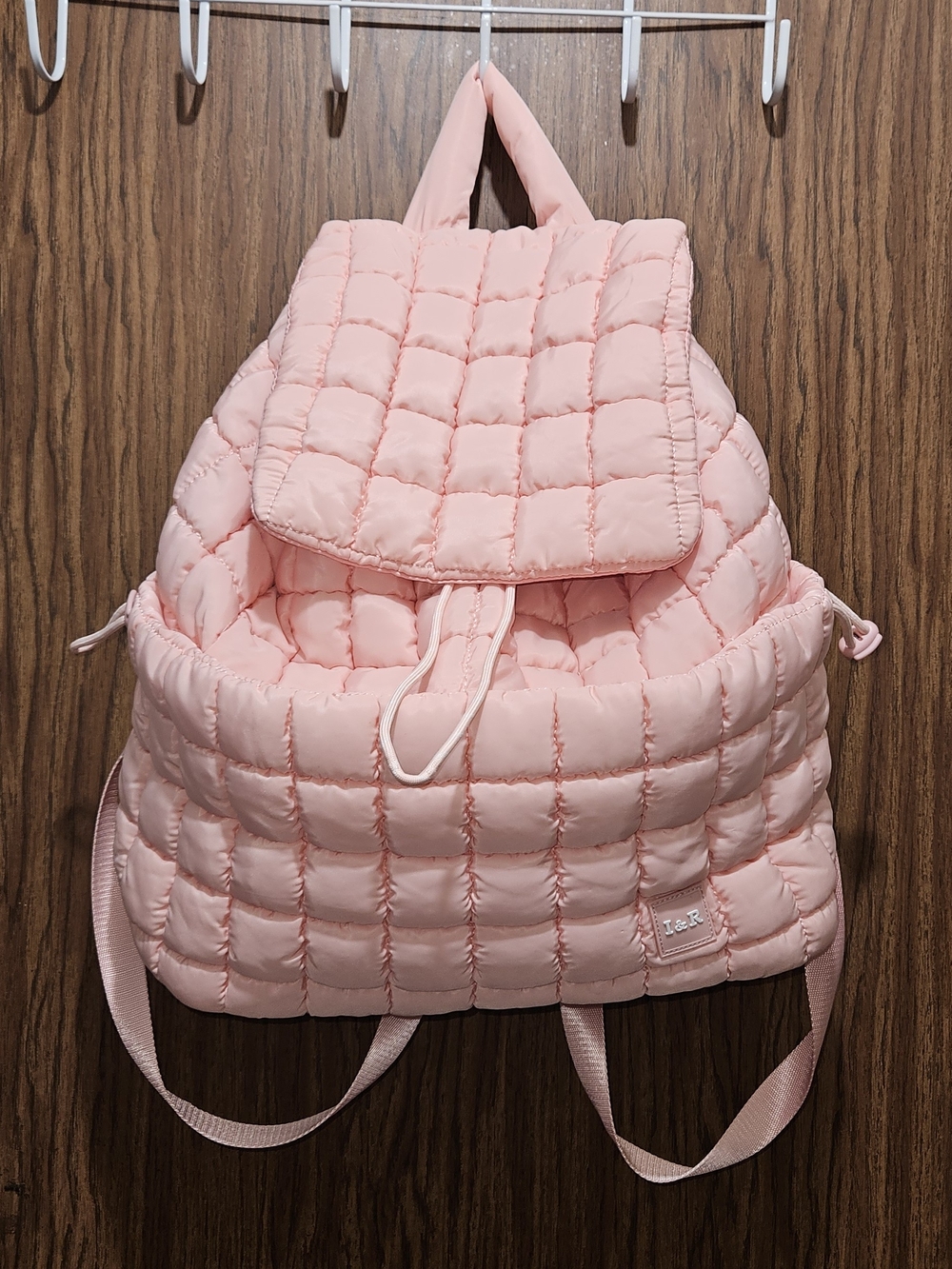 L&R Quilted Pink Puffer Backpack – Soft Everyday Women’s Bag